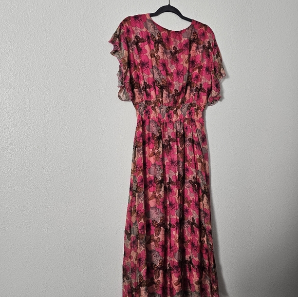 La Regazze Floral Pink Dress Sz L - Picture 5 of 11